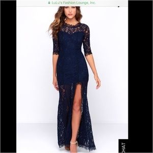 Lulus Blue Lace Maxi Dress